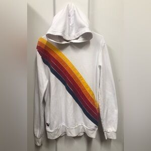 Aviator nation unisex,five stripe hoodie, large